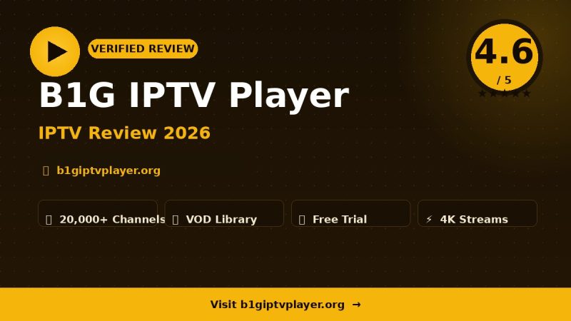 B1G IPTV Player Review 2026 – Is It Worth It?