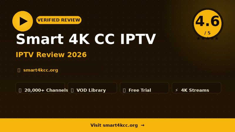 Smart 4K CC IPTV Review 2026 – Is It Worth It?